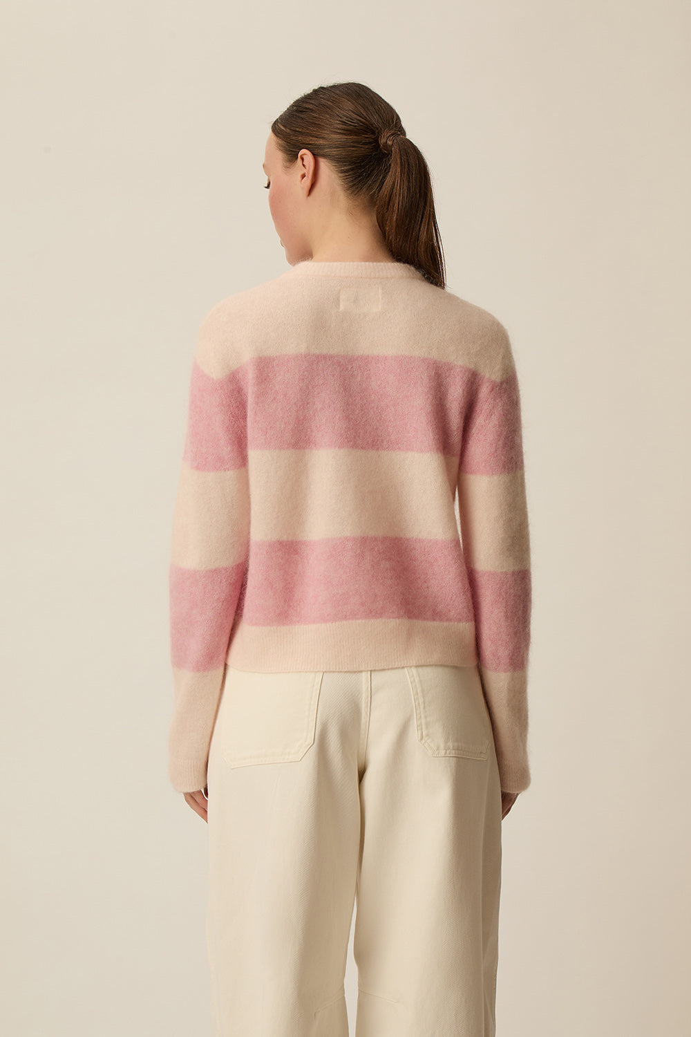 Cardigan Domette Poudre/Rose