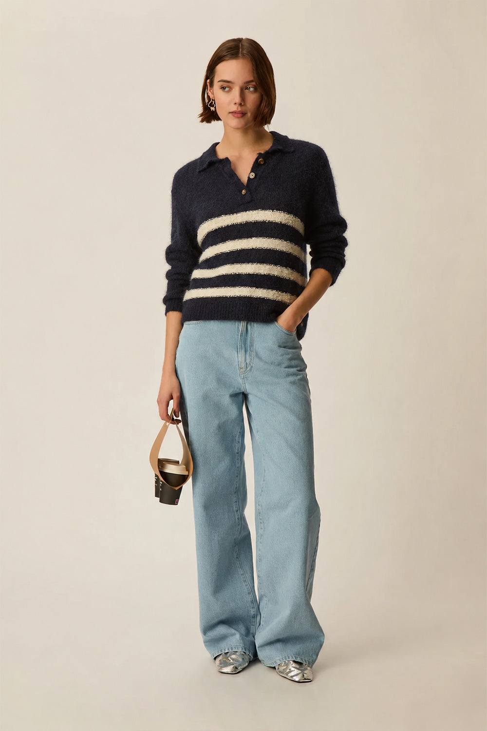 Pull Claudio Marine/Creme