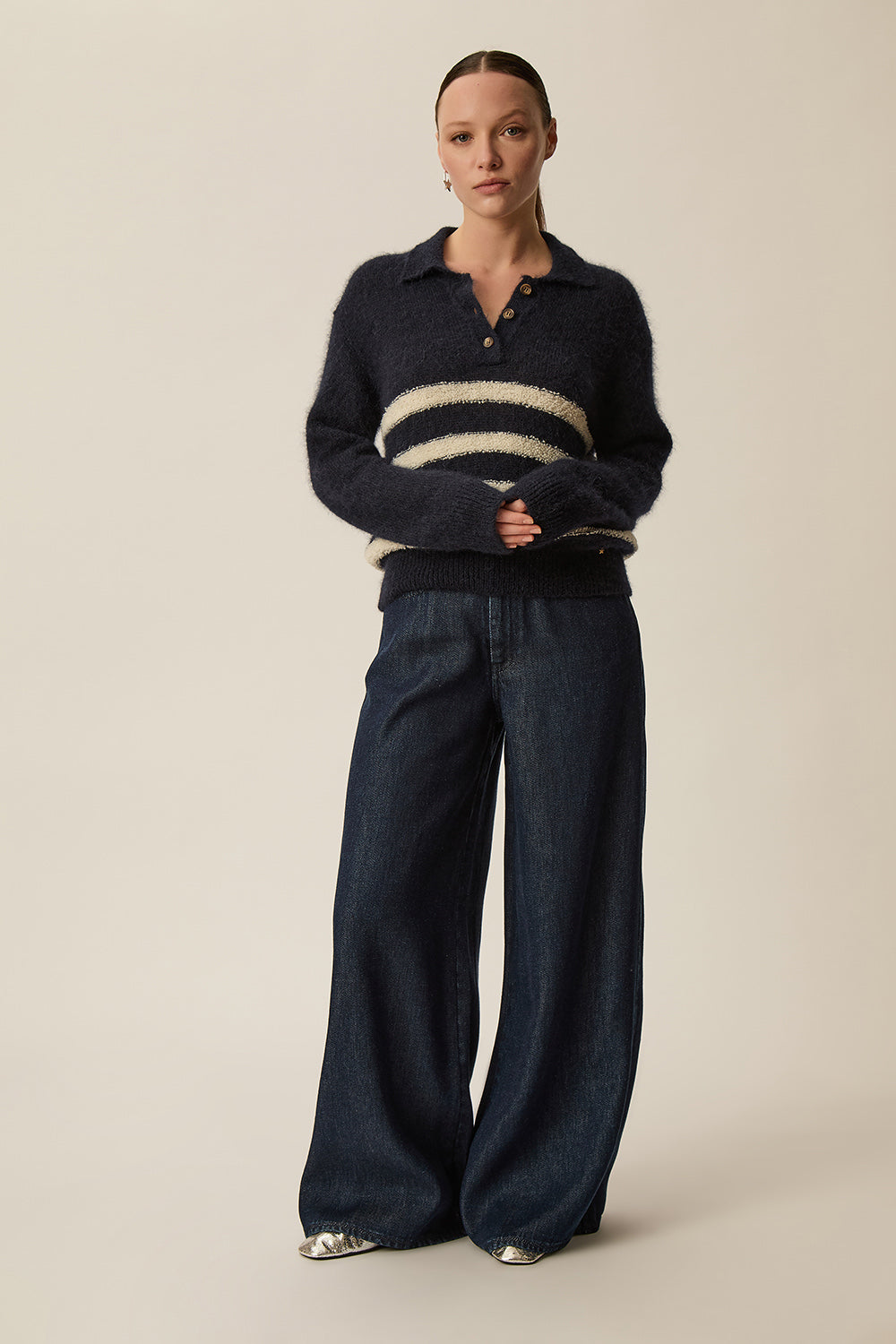 Pull Claudio Marine/Creme