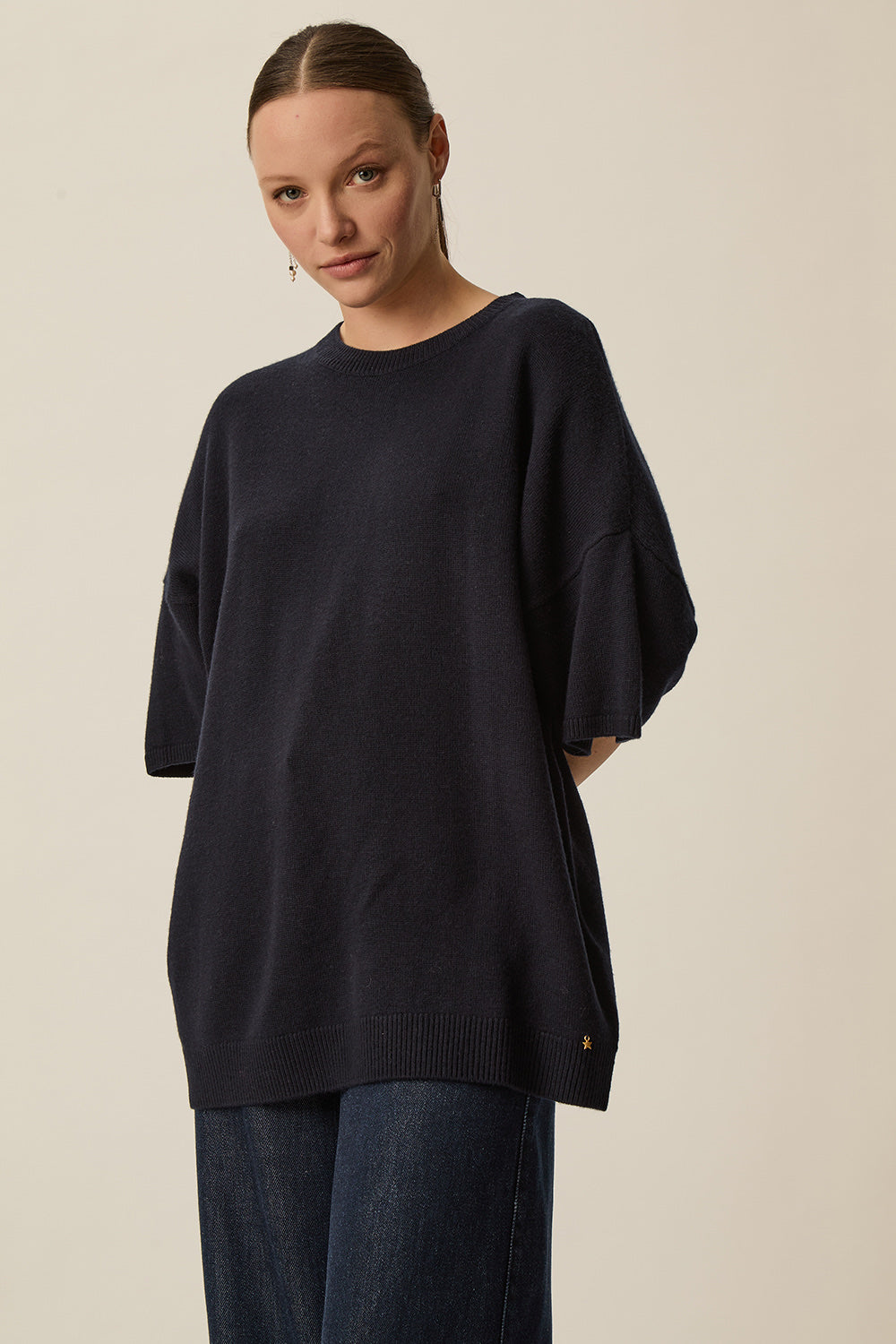 Pull manches courtes Aromane Marine