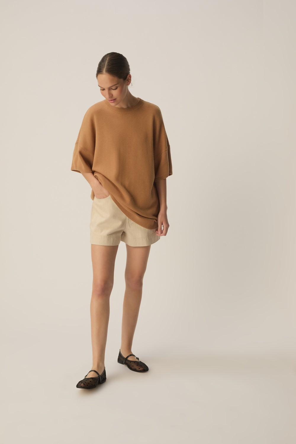 Pull manches courtes Aromane Ecorce