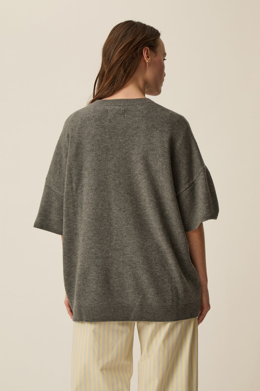 Pull manches courtes Aromane Gris Medium