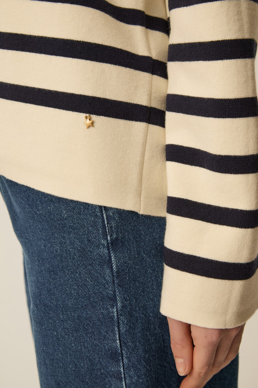 Pull marinière Biscote Creme/Marine