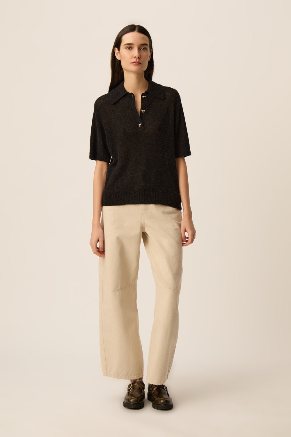 Pull manches courtes Cowboy Noir
