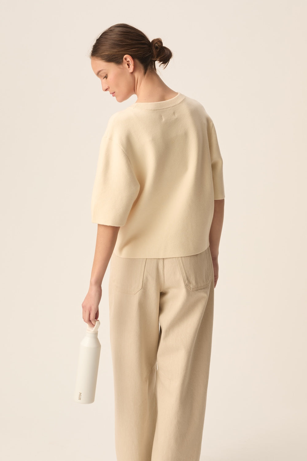 Pull manches courtes Croleil Creme