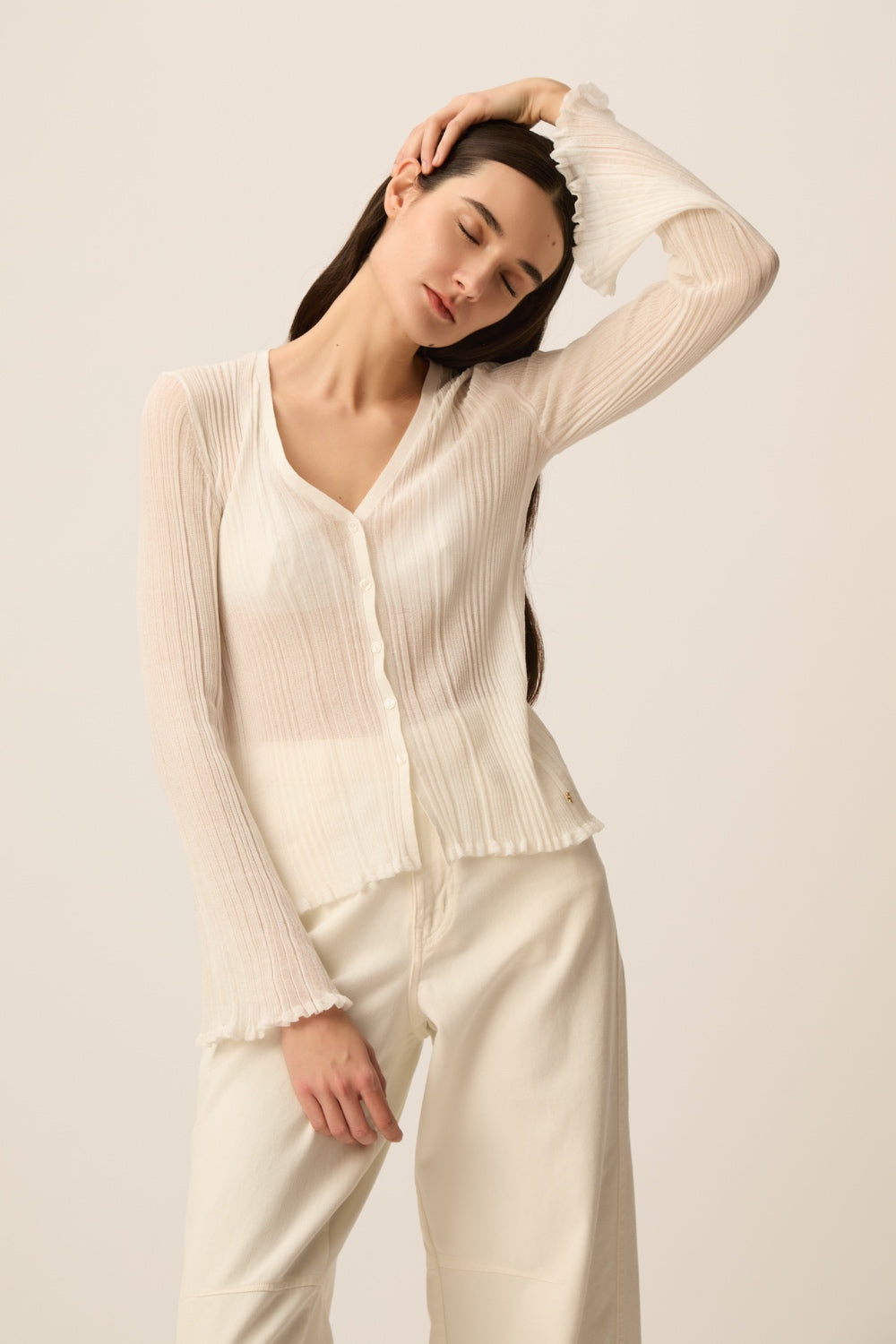 Top en maille Benita Ecru