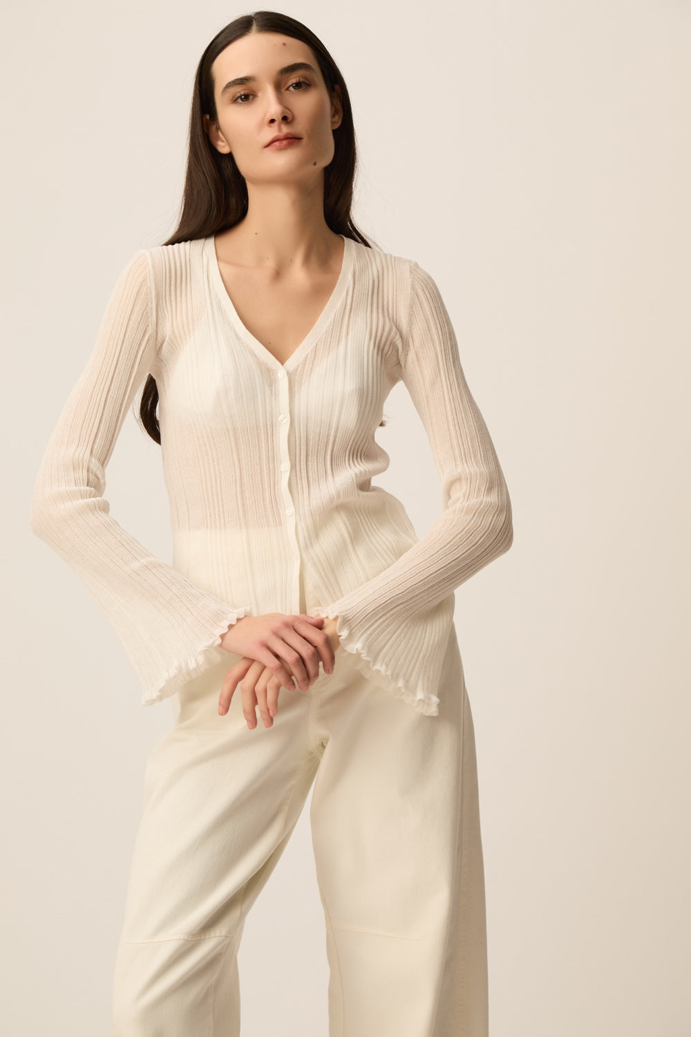 Top en maille Benita Ecru