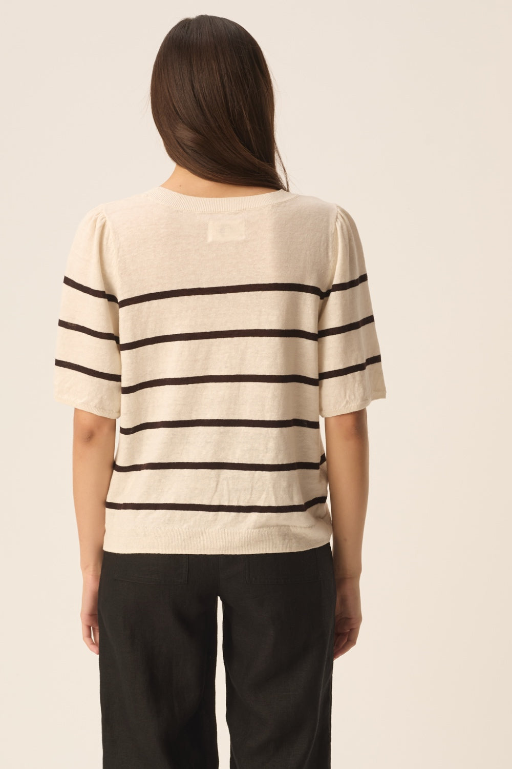 Tee-shirt en maille Bruna Creme/Terre
