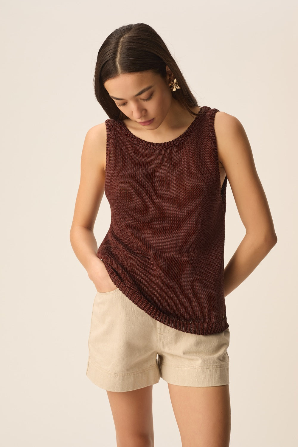 Top en maille Carlota Choco