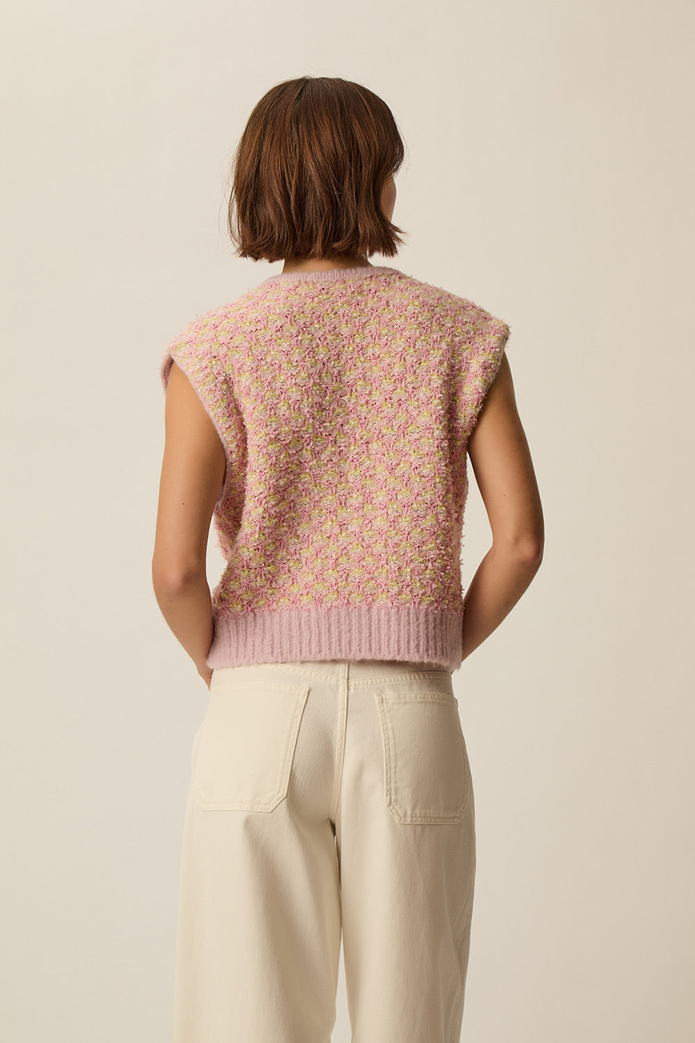 Sleeveless cardigan April Multico Tweed