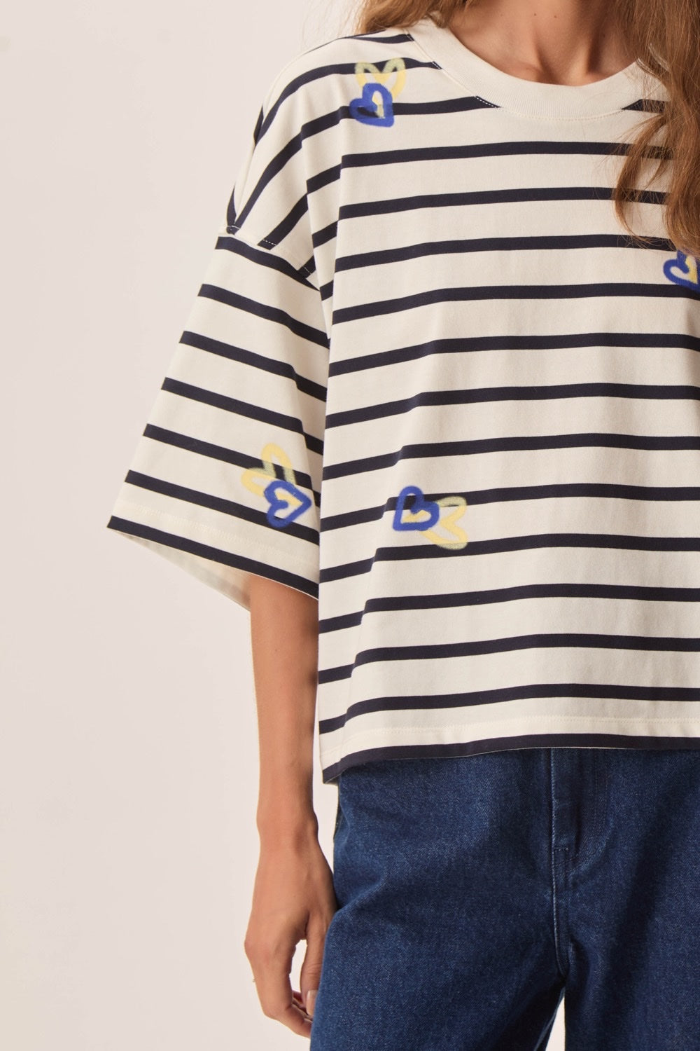 Striped top Fionna Coeur Indigo/Beurre