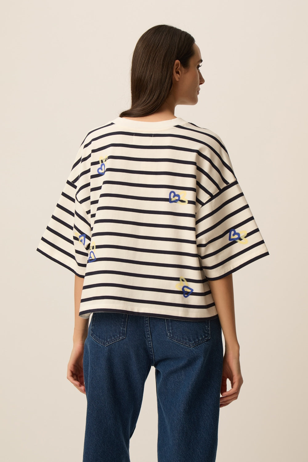 Striped top Fionna Coeur Indigo/Beurre