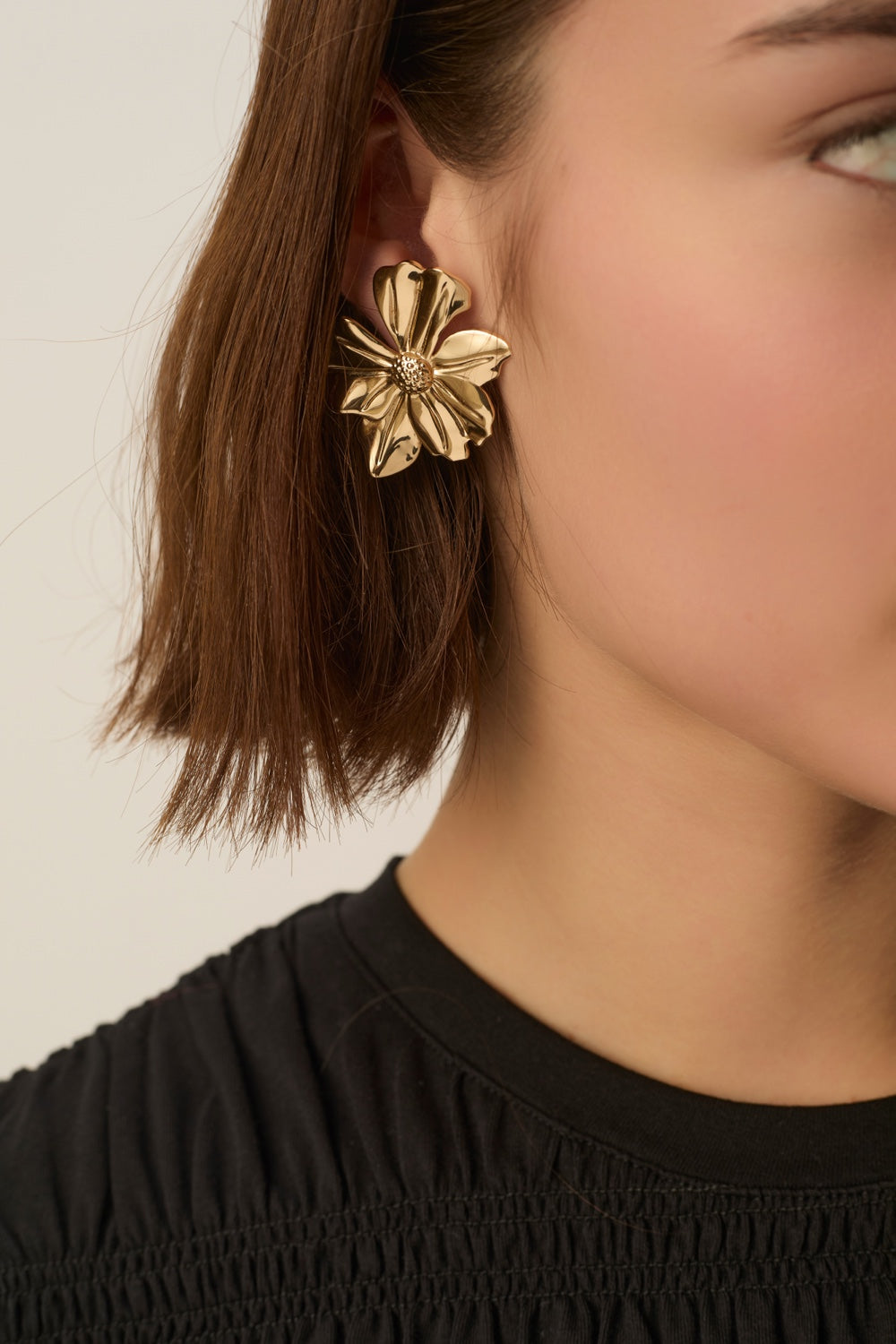 Boucles D'Oreilles Pensee Dore