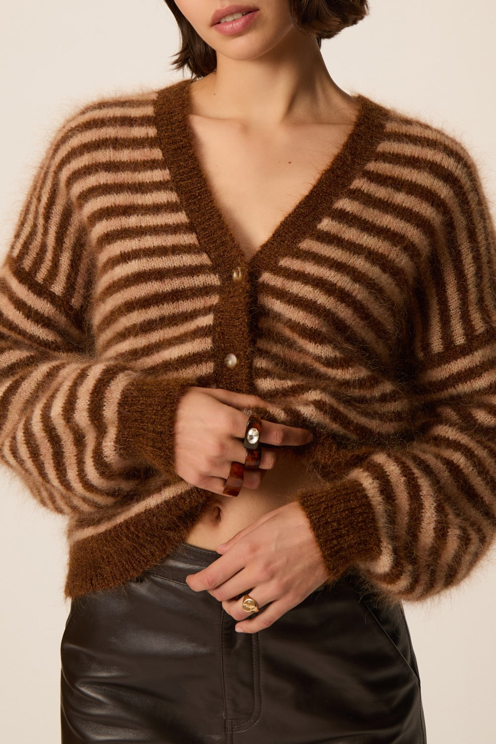 Gilet Alvaro Cognac Chiné Blush Chiné