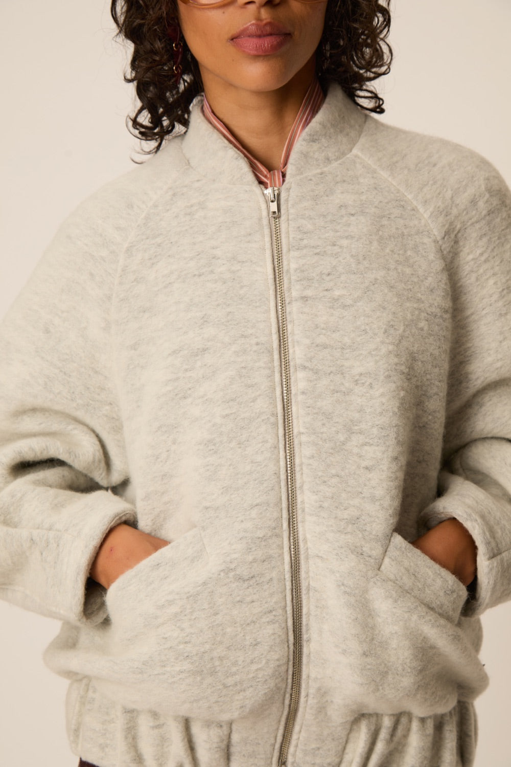 Knit Jacket Hildilia Gris Chine
