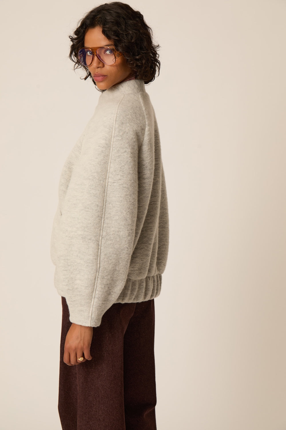 Knit Jacket Hildilia Gris Chine