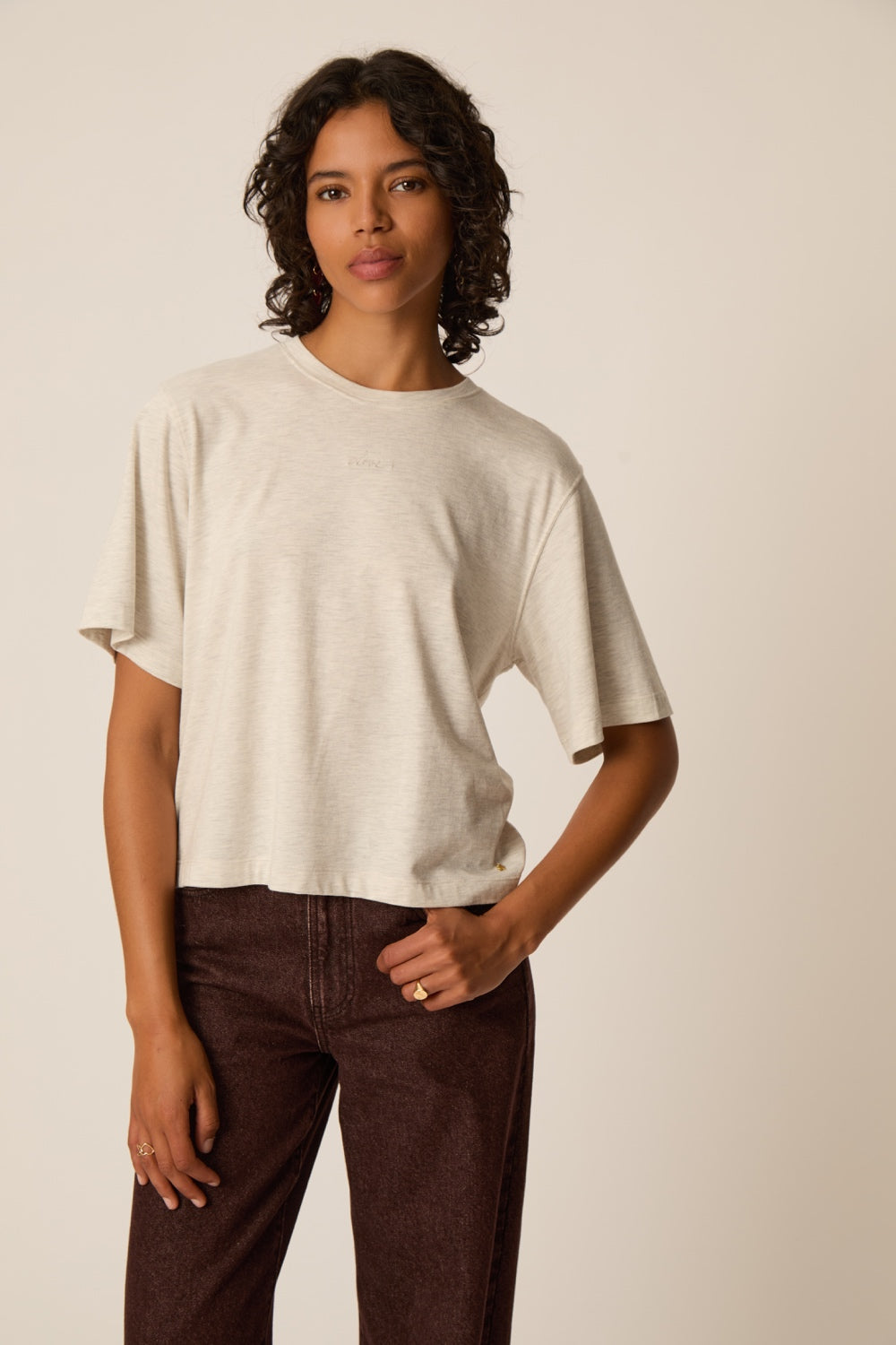 T-shirt Jerry B Gris Chine