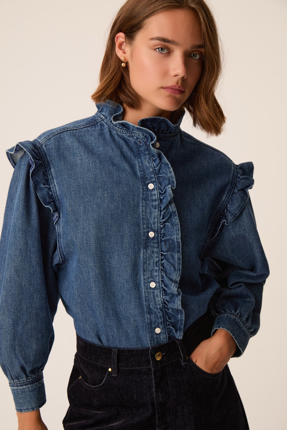 Chemise Lazou Middle Blue