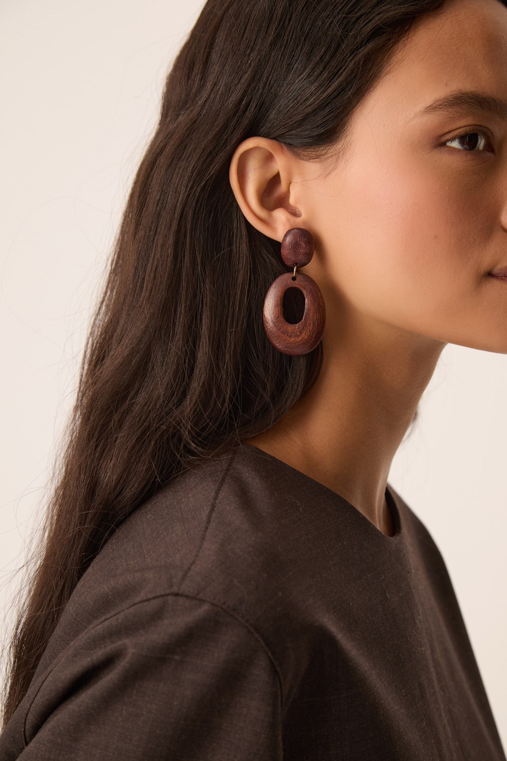Boucles D'Oreilles Marine Bois